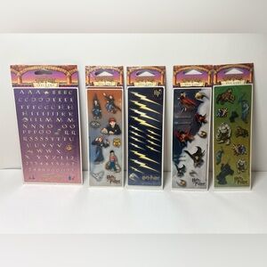 VTG Lot of 5 Harry Potter Sticker Packs from 2001 Plaid Enterprises Sealed NOS